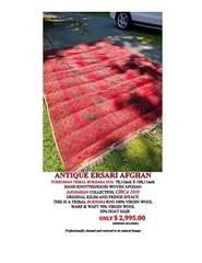 ANTIQUE ERSARI AFGHAN area rug… 7ft, 11 inch X 10ft, 11 inch, ONLY $ 2,495.00