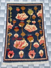 Opium Rug Afghan Handmade Tribal Rug Baluchi Wool With Knotted Design Rug