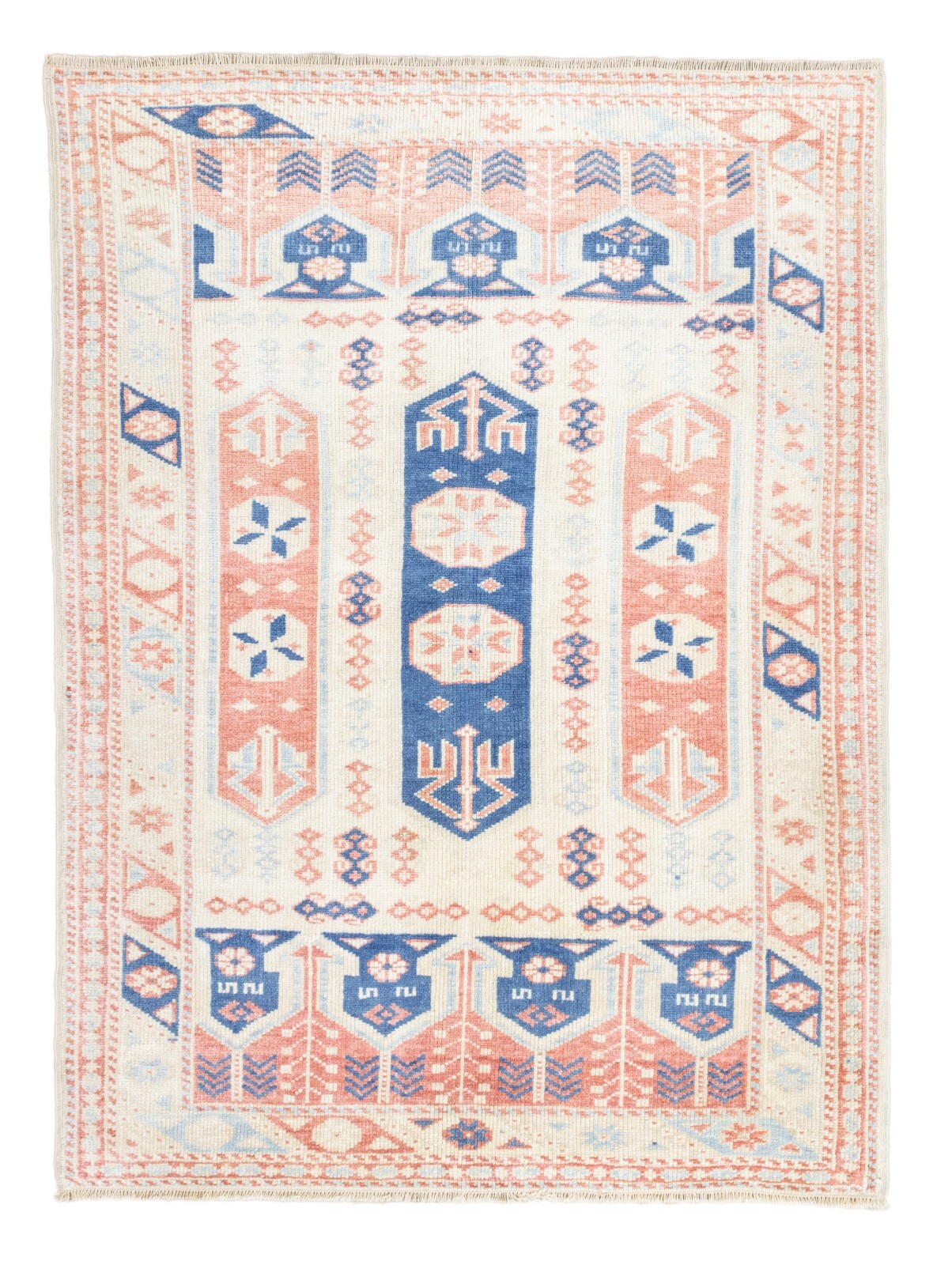 Modern Traditional Turkish Carpet 3'3''x4'5'' ft Hand-knotted Oushak Small Rug gallery