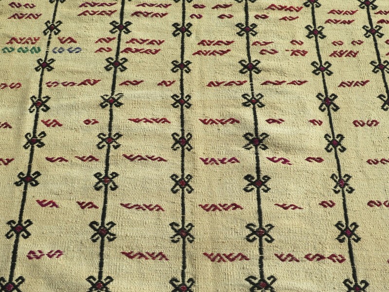 Vintage Turkish Nomads Rug, Wool Kilim, Teppich 73"X125" Area Rugs, Kelim Carpet gallery