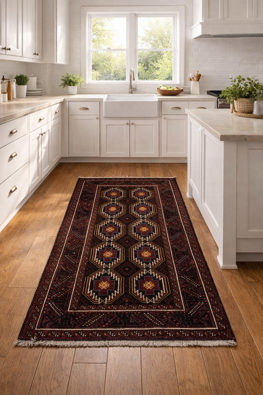 Handmade Vintage Oriental Rug Tribal Design Foyer Size Décor Carpet 3'3X6'6 ft gallery
