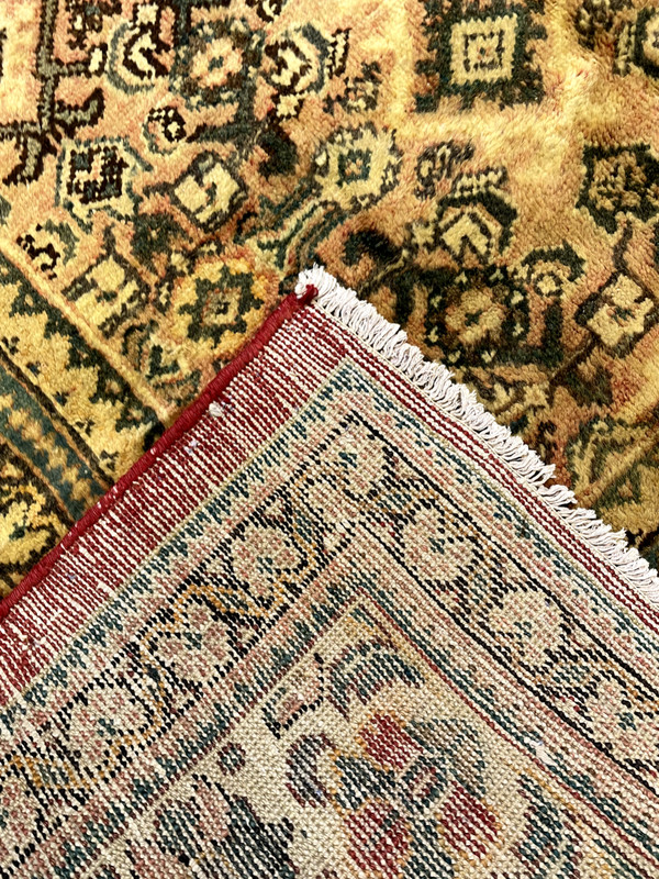 Antique Oriental Hand-Knotted Wool Area Rug Ivory/Rust/Green 8'10" x 12'2" gallery