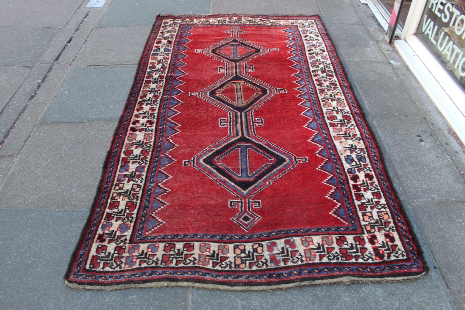 Vintage Hand Made Traditional Oriental Wool Red Large Long Rug 235x132cm gallery