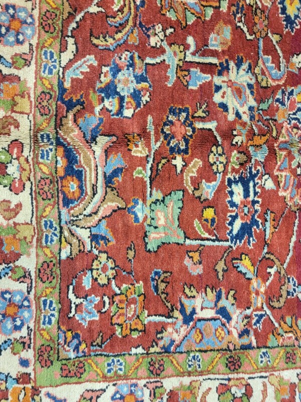 Antique Oriental Hand-Knotted Wool Area Rug Red/Navy Blue/Green/Blue 11'10" x 15 gallery