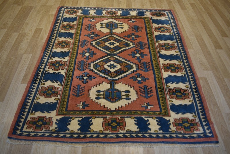 Big Clearance Vintage Turkish Caucasian Handmade Rug 6 Ft x 7 Ft Free Shipping gallery