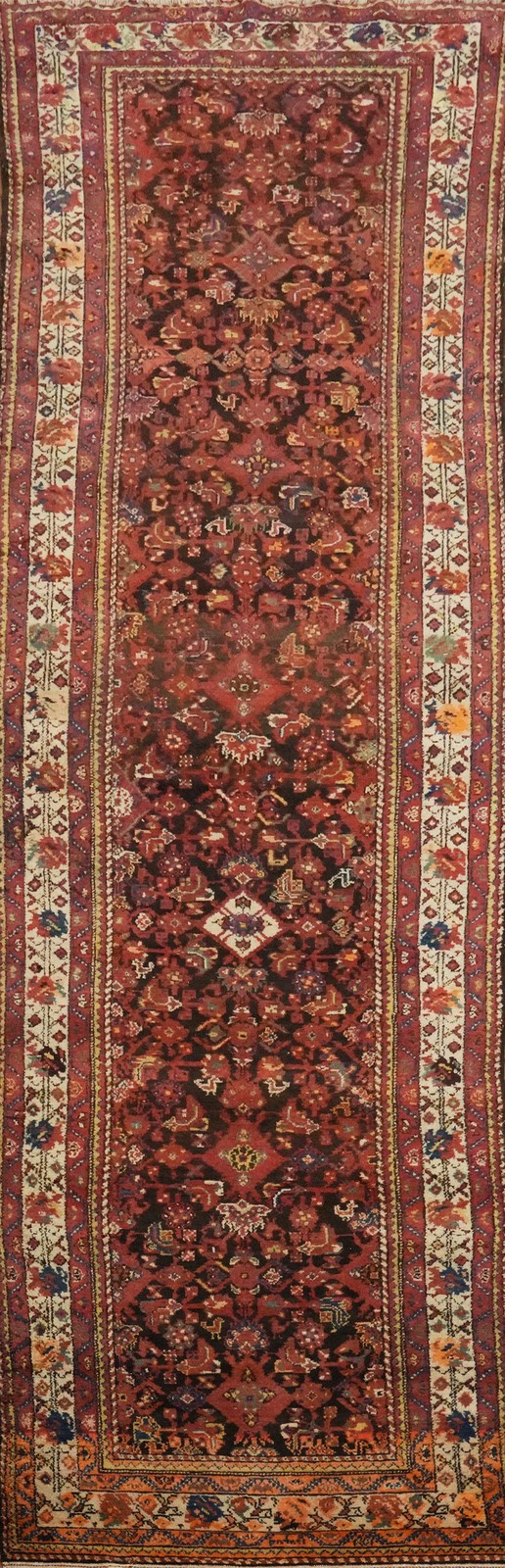 Antique Vegetable Dye 13 ft Traditional Runner Rug 4x13 Wool Handmade Carpet gallery