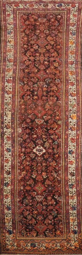 Antique Vegetable Dye 13 ft Traditional Runner Rug 4x13 Wool Handmade Carpet