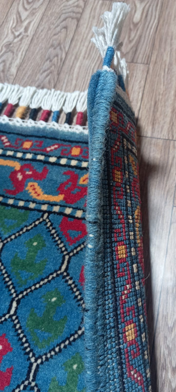 Vintage Afghani Rug - Traditional Geometric Pattern, Handwoven 1.03 x 0.78 m, Tr gallery
