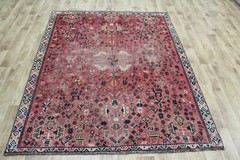ANTIQUE QASHQAI TRIBAL RUG WITH BIRDS DESIGN 192 x 157 cm