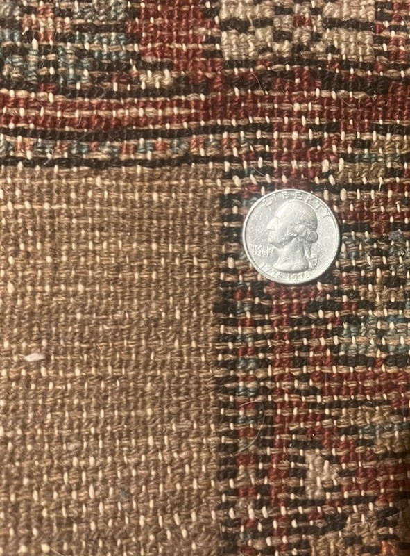 Rare Antique Brown Camel Hair Tribal Geometric Wool Hand Knotted 6.7” X 3.10” gallery