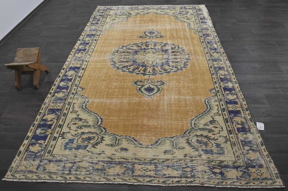 Oushak Turkish Vintage Rug 6x10 Kilim Rug Anatolian Handmade Boho Decor ORANGE