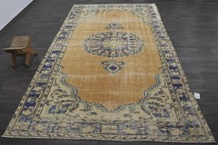 Oushak Turkish Vintage Rug 6×10 Kilim Rug Anatolian Handmade Boho Decor ORANGE