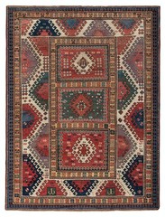3.6×7.2 Ft Antique Bordjalu Kazak Rug, South Caucasus, Ca 1860
