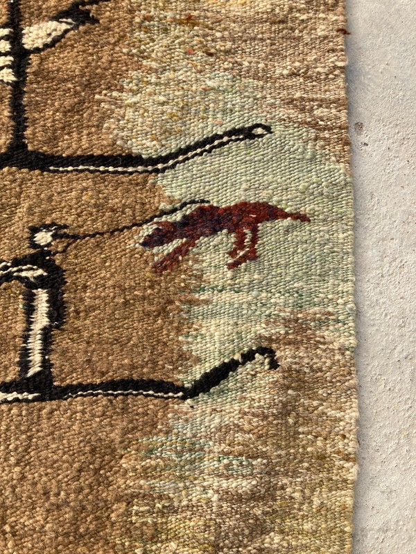 Vintage Traditional Handmade Mohair Afican Folk Floor Wool Tapertry Rug 84x65 cm gallery