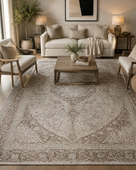 Large Vintage Tribal Rug Handmade Beige Wool Cotton Carpet Bohemian Home Decorr