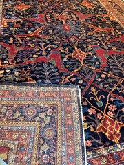19th. C 12×9 BIJAR. HANDMADE ANTIQUE RUG. CARPET . HAND MADE.