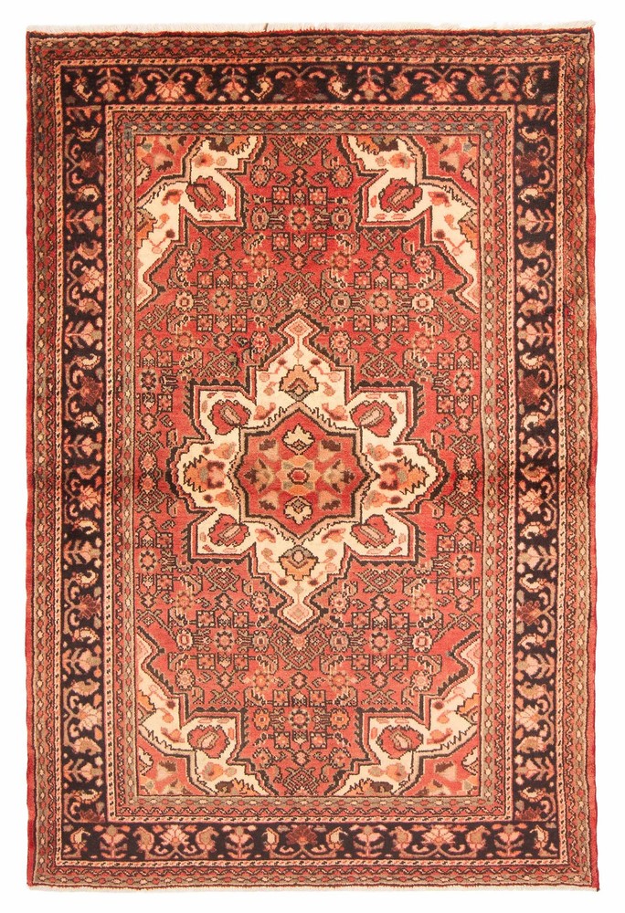 Vintage Hand-Knotted Carpet 4'10" x 7'2" Traditional Oriental Wool Area Rug