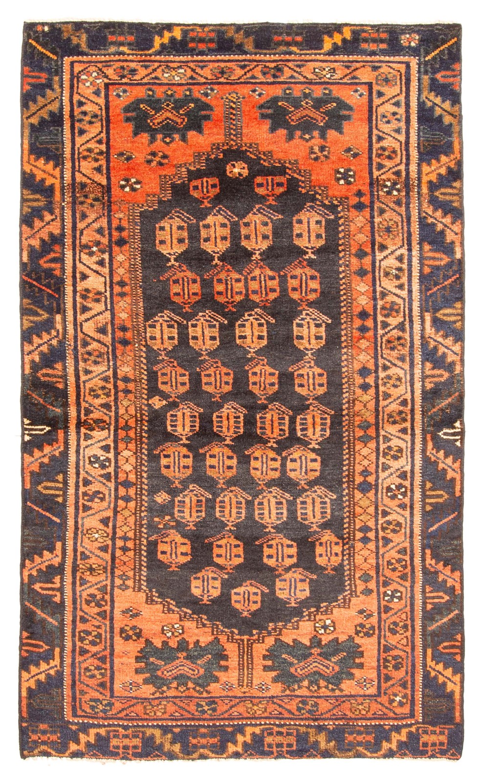 Vintage 3'9" x 6'9" Traditional Hand Knotted Vegetable Dye Wool Area Rug gallery