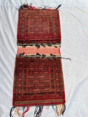 1’10×4 ft Antique Afghan Saddle Bag – Tribal Handwoven Wool Nomadic Textile Rug