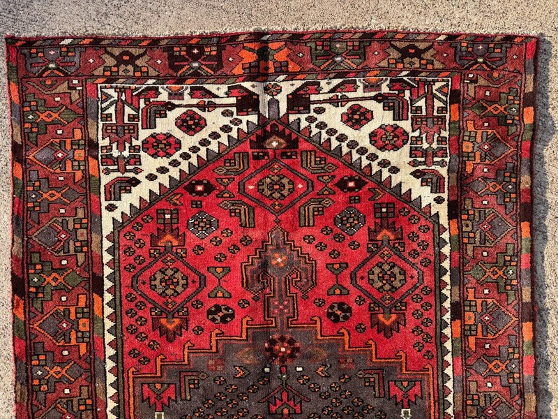 4x6 ANTIQUE ORIENTAL RUG HANDMADE heriz geometric vintage handwoven real 4x7 ft gallery