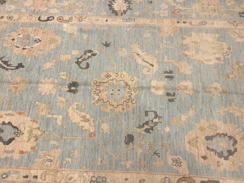 8 X 6 ft Stunning Natural Vegetable Dye Oushak Chobi Turkoman Carpet gallery