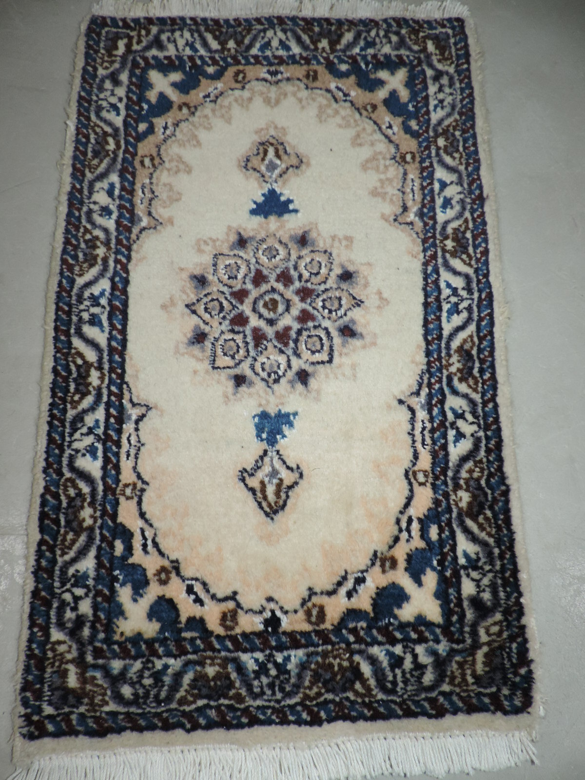 Handmade Nain Wool and Silk Rug gallery