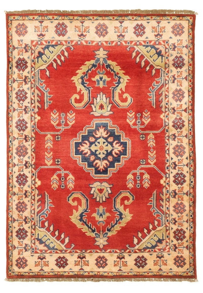 Vintage Hand-Knotted Area Rug 3'6" x 5'1" Traditional Oriental Wool Carpet