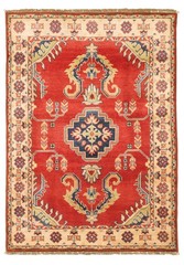 Vintage Hand-Knotted Area Rug 3’6″ x 5’1″ Traditional Oriental Wool Carpet