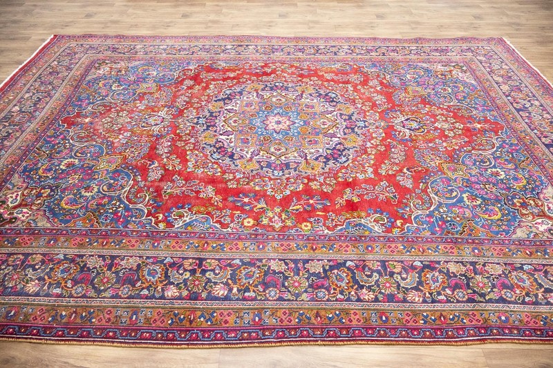 Semi-Antique Distressed Handmade Oriental Rug Living Room Carpet 9'7x12'6 Ft gallery