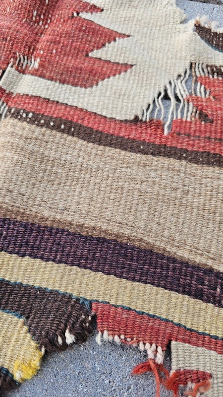 Antique Fragment rug, Handwoven rug, wool kilim, wall decor, home decor rug gallery