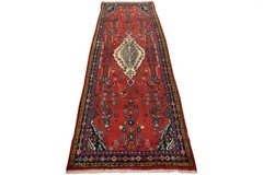 Vintage Tribal Runner 3’10” x 9’9” Red Wool Hand-Knotted Oriental Rug