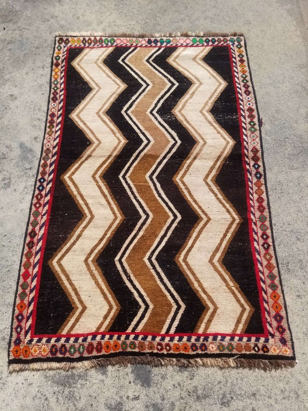 Vintage Distressed Hand Made Traditional Oriental Wool Brown Rug 5.6x3.7ft gallery