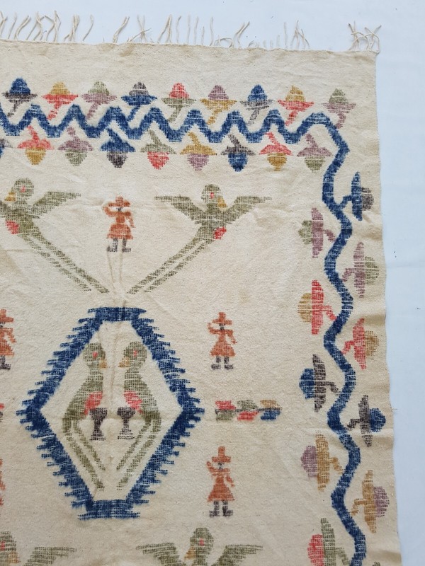 Vintage Handmade Traditional Beautiful Afghani Kilim Floor Rug Carpet 197x143 cm gallery