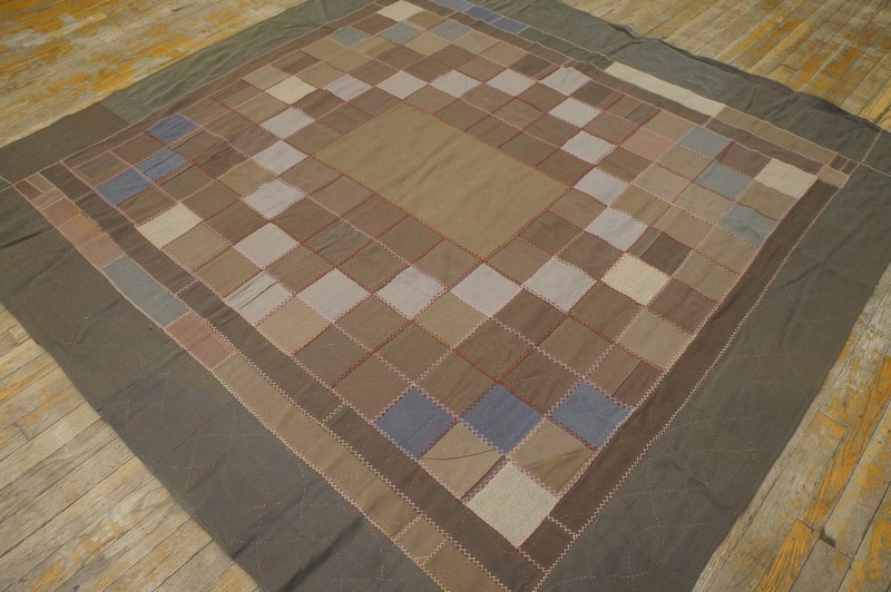 6X6 Antique American Quilts Wool Area Rug 1920 gallery