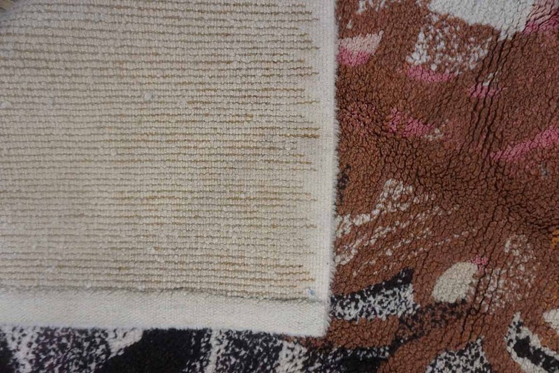 6'x6' Square Vintage Mid Century Modern Spanish Abstract Expressionist Art Rug gallery