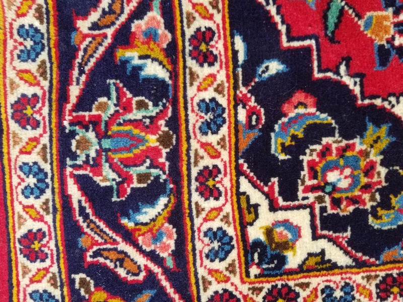 Vintage Traditional Handmade Oriental Wool Multicolor Rug 147 x 104 cm gallery