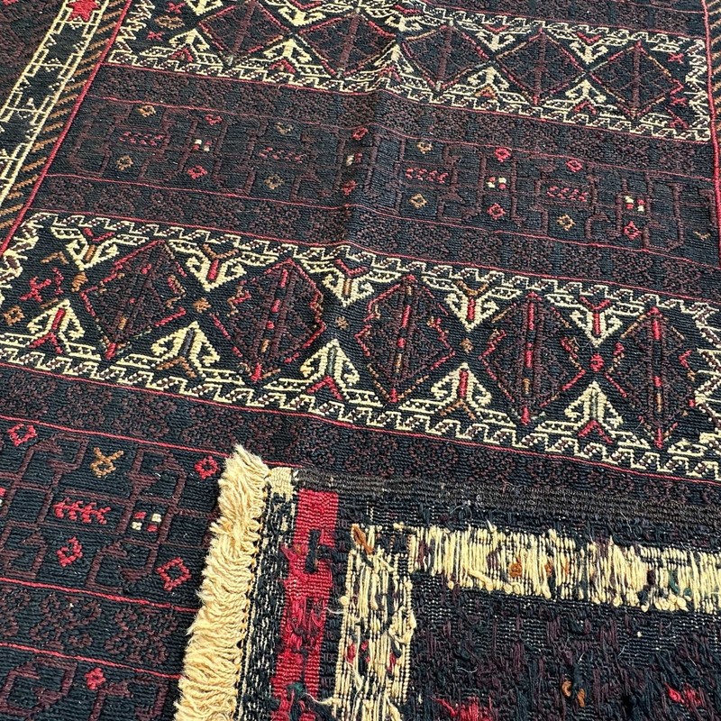Handmade Adreskan Sumak Kilim Rug 4.2x7.1 Tribal Wool Vintage Living Room Decor gallery