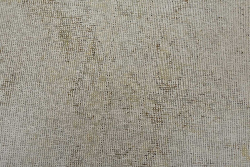 Vintage Oriental Rug 2’1” x 3’5” Ivory Distressed Wool Hand-Knotted Carpet gallery