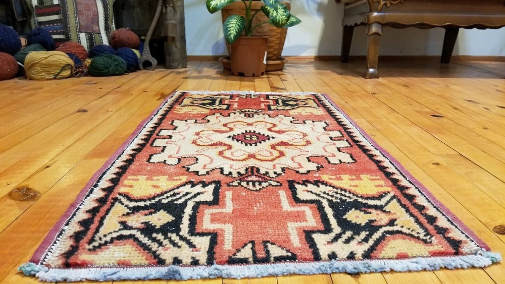 Bohemian Vintage Tribal Rug 1'7" × 2'10"