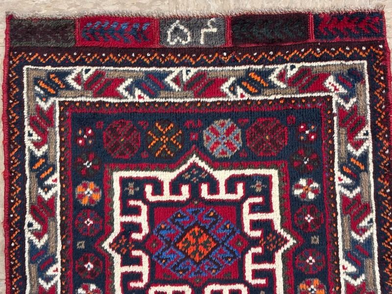 Vintage Qashqai Tribal Nomadic Hand-Knotted Wool Area Rug 2x2 Navy Blue Oriental gallery