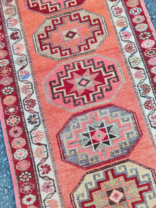 Rare Antique rug 3x13, Heriz runner 3x13 vintage, Turkish rug, Herki rug rare gallery