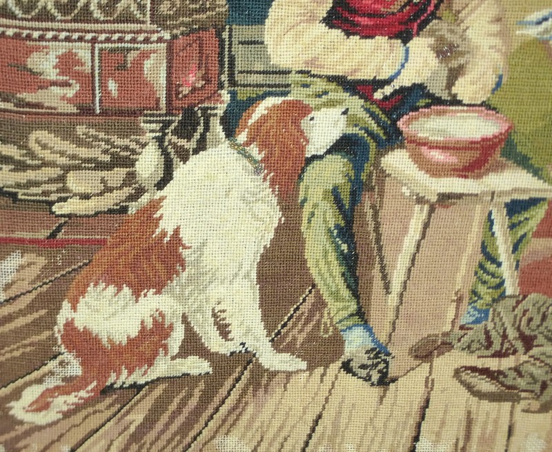 Large Hand-Embroidered Picture in Frame Dated 1843 NK-6963 gallery