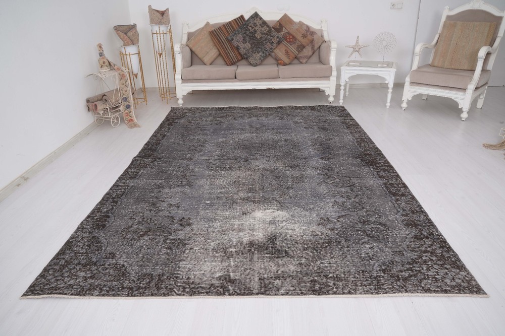 Turkish Vintage Oversize Rug 7x10 Handmade Oushak Large Traditional Carpet 413