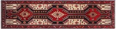 Handmade Red Wool Runner Rug 2’11” x 10’11” Tribal