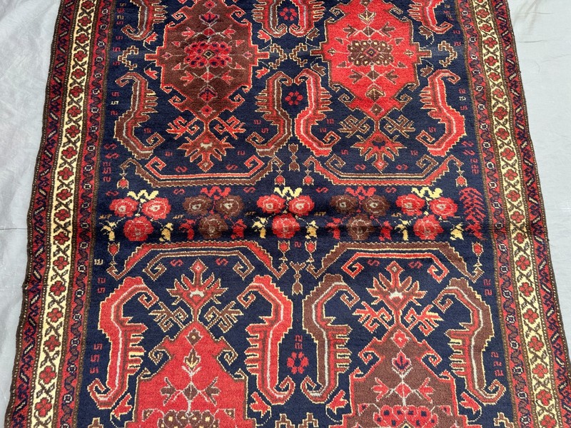 4'2x6'5 ft Vintage Afghan Baluchi Rug Hand Knotted Wool Tribal Living Room Rug gallery