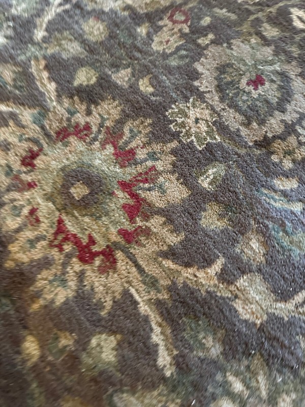 Brand New Top Quality Rug Handmade in India, Allover Green Floral Design, 9'x12' gallery