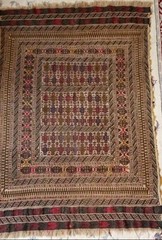 84″ x 56″, 7′ x 4’8″ ft Semi-Antique tribal soumak wool kilim rug ~All Wool