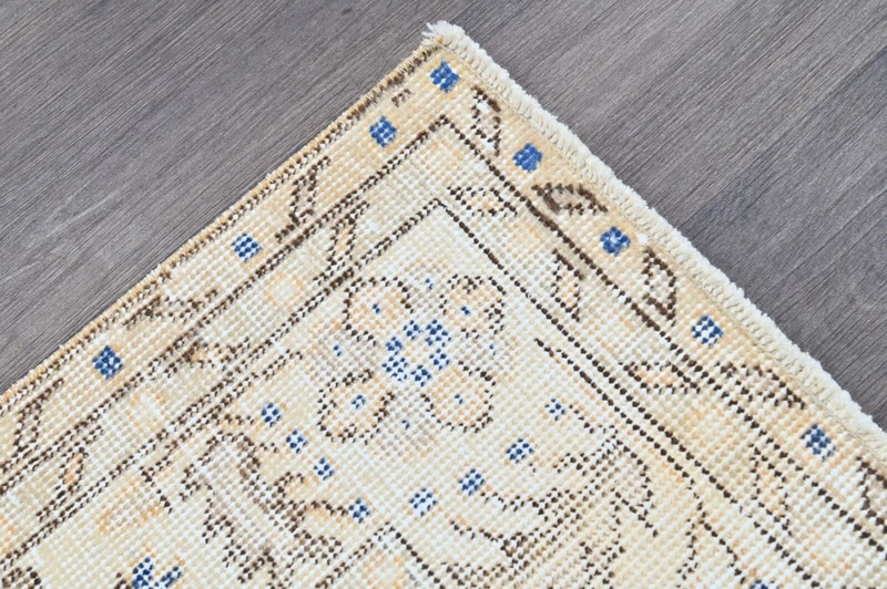 Vintage Turkish Runner Rug 2x5ft Wool Anatolian Handmade Hallway Oushak ORANGE gallery