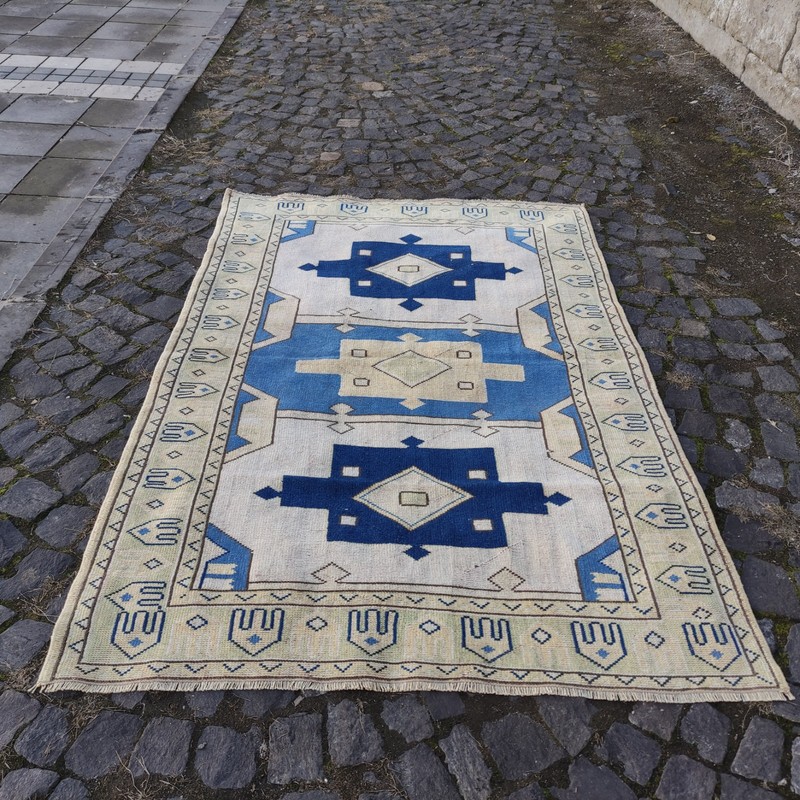 Turkish Vintage Nomad Area Rug 4.53 x 6.89 ft , 5x7 Handmade carpet 138 x 210 cm gallery