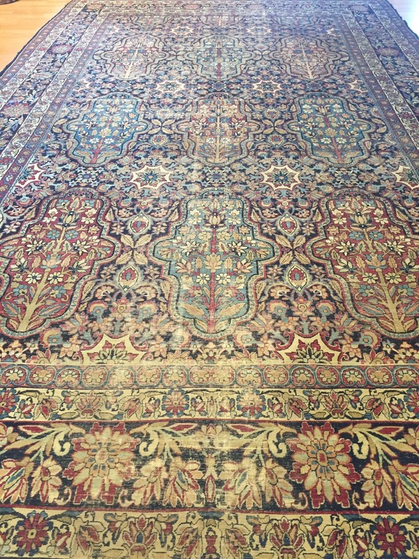 Ravishing Ravar - 1860s Antique Oriental Rug - Floral Carpet - 8.9 x 14.7 ft gallery
